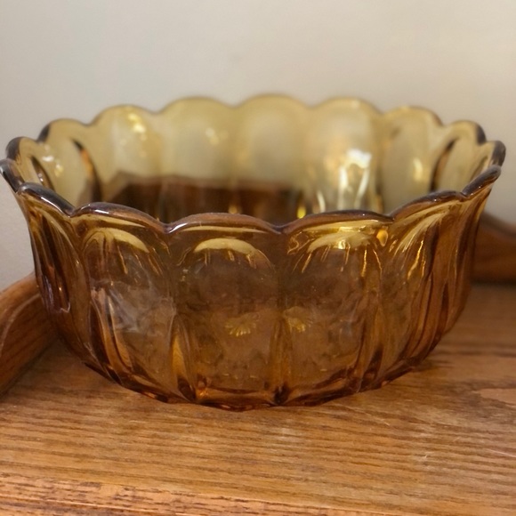 Other - Vintage scalloped bowl - amber color